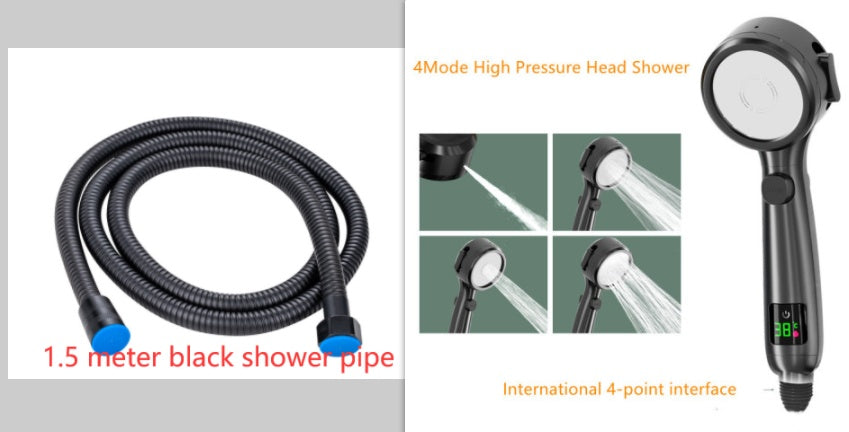Temperature Display Pressurized Shower Head