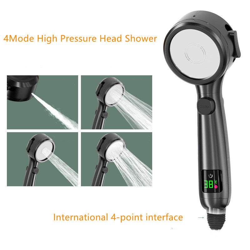 Temperature Display Pressurized Shower Head