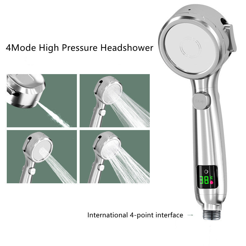 Temperature Display Pressurized Shower Head