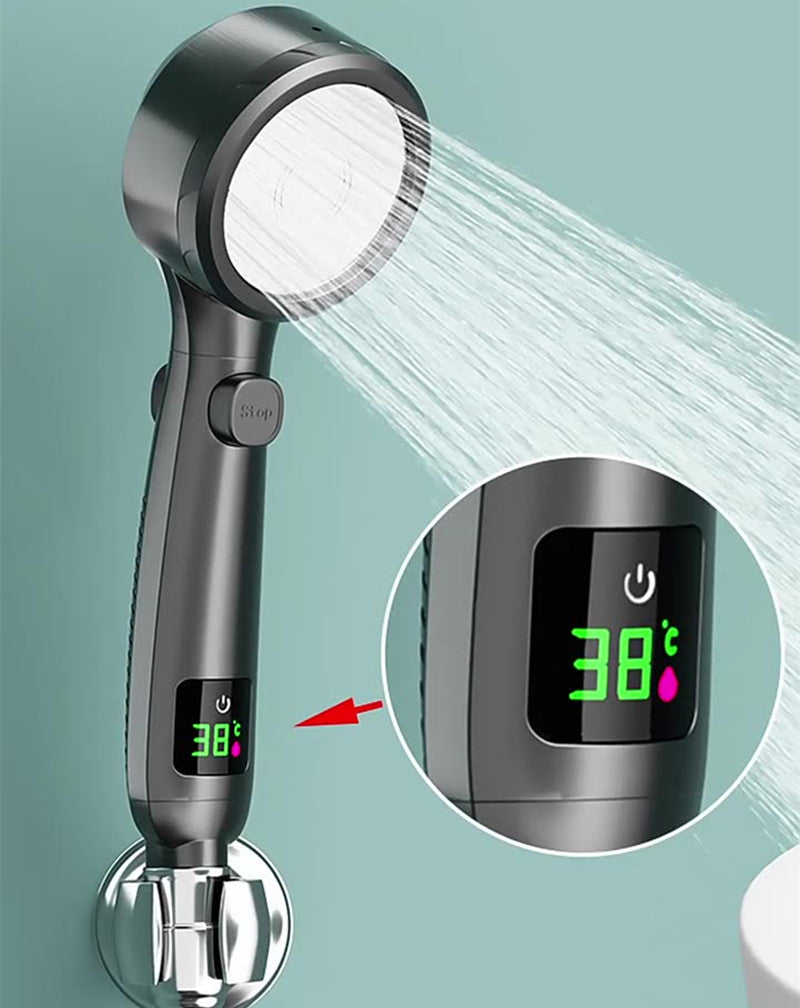 Temperature Display Pressurized Shower Head