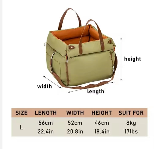 Dog Car Seat Bed with Safety Buckle