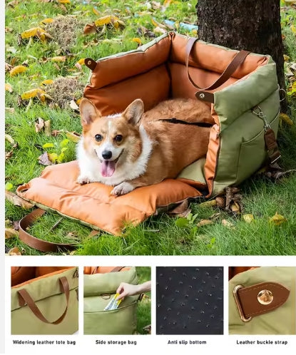 Dog Car Seat Bed with Safety Buckle