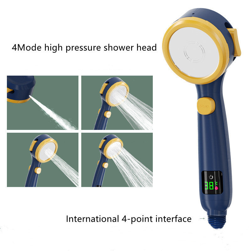 Temperature Display Pressurized Shower Head