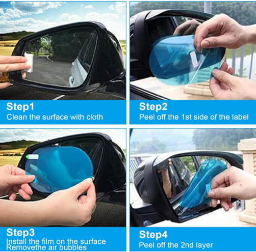 4x Car Rearview Mirror Rainproof Film