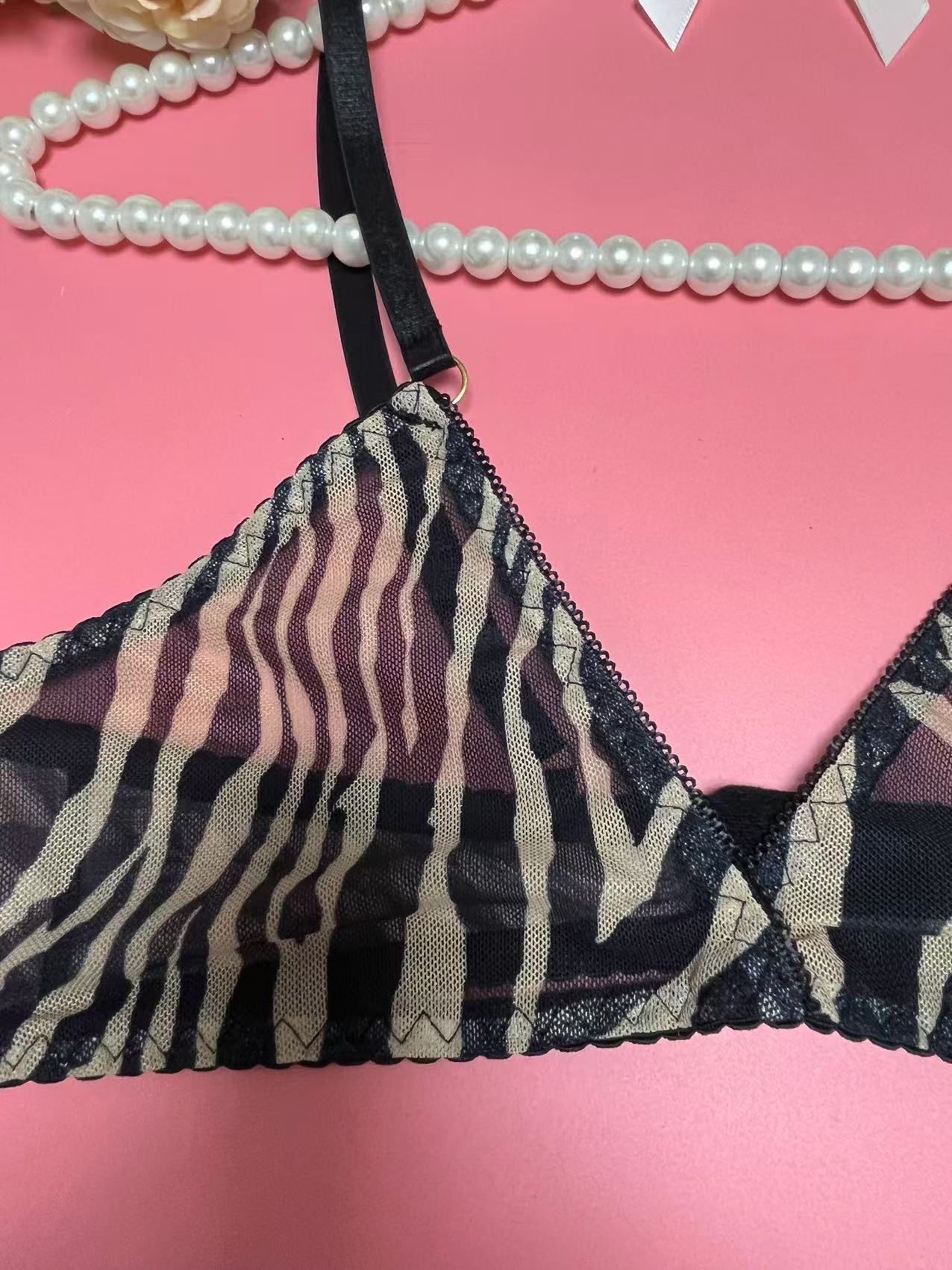 Underwear Zebra Pattern Suit Women